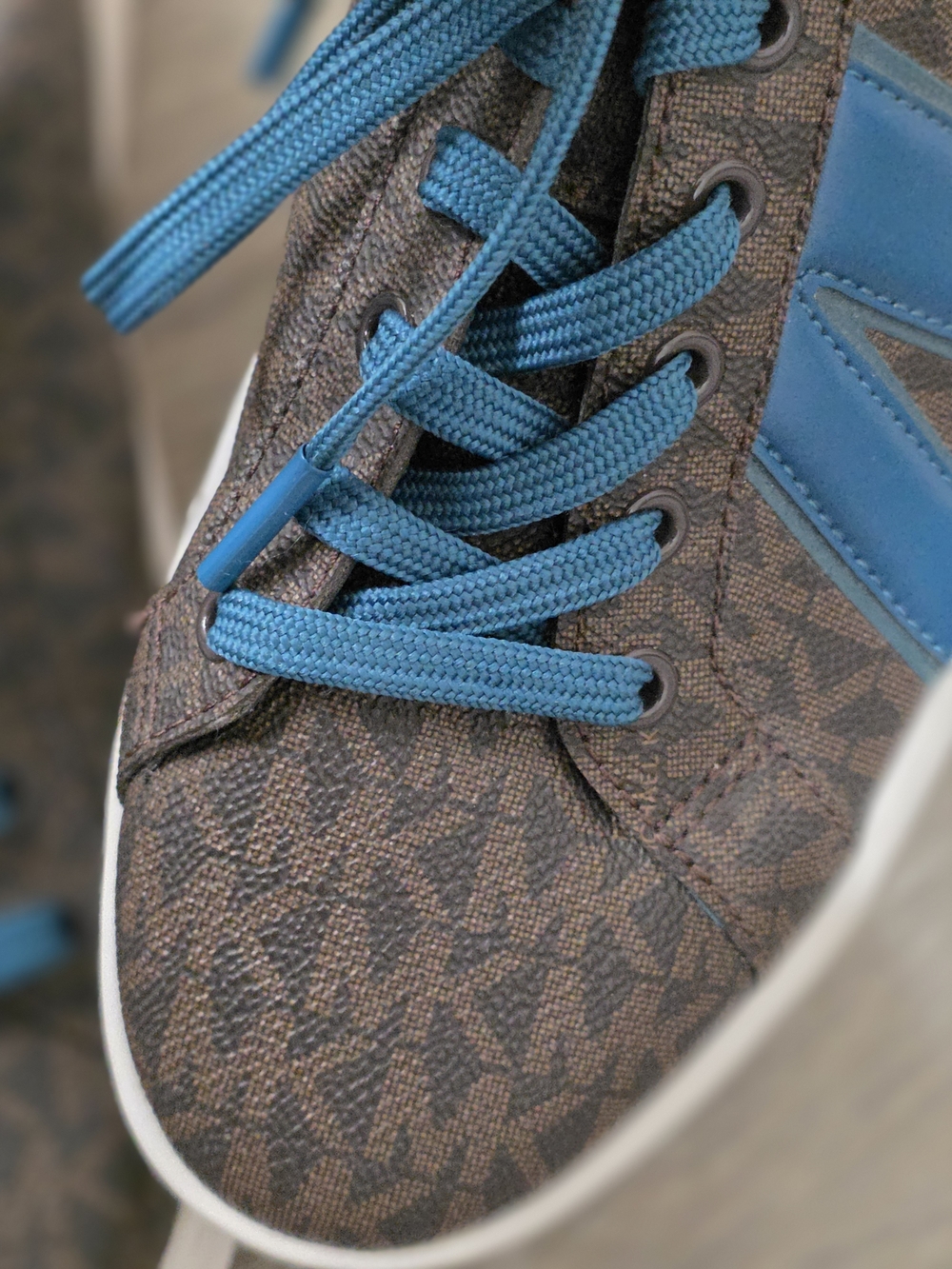 Michael Kors Men’s Brown Logo Sneaker with Blue Accents - Picture 8 of 9